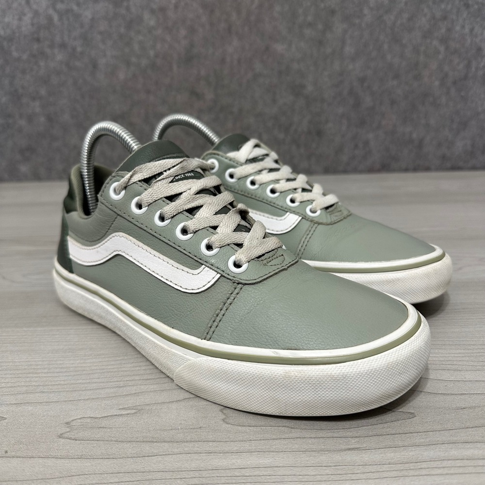 Vans Ward Skate Shoes Womens 8 Sage Green Leather Low Top Sneakers‎ Comfort